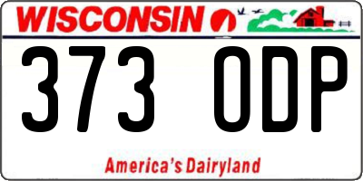 WI license plate 373ODP