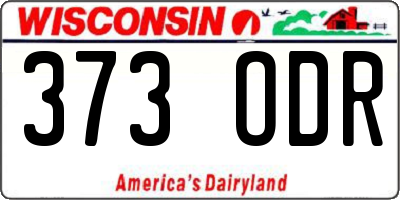 WI license plate 373ODR