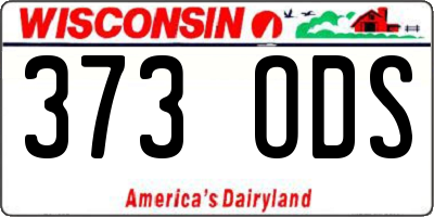 WI license plate 373ODS