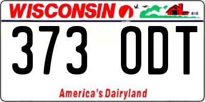 WI license plate 373ODT