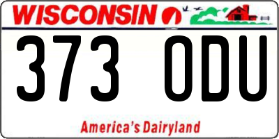 WI license plate 373ODU