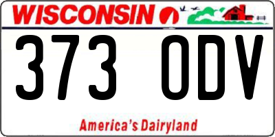 WI license plate 373ODV