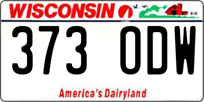 WI license plate 373ODW