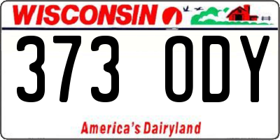 WI license plate 373ODY