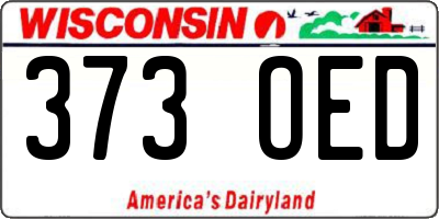 WI license plate 373OED