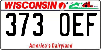 WI license plate 373OEF