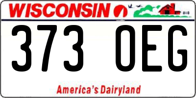 WI license plate 373OEG