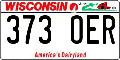 WI license plate 373OER