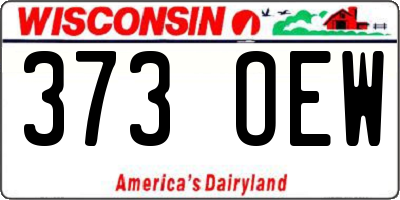 WI license plate 373OEW