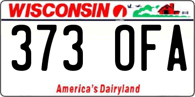 WI license plate 373OFA