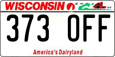 WI license plate 373OFF