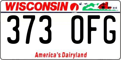 WI license plate 373OFG