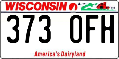 WI license plate 373OFH
