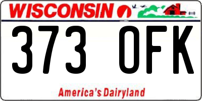 WI license plate 373OFK