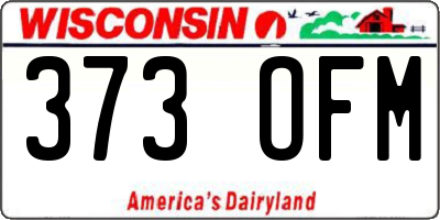 WI license plate 373OFM