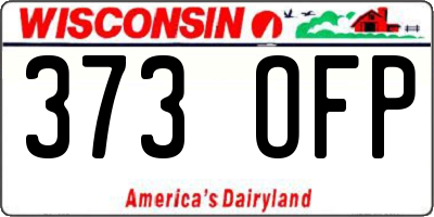WI license plate 373OFP