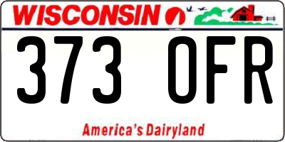 WI license plate 373OFR