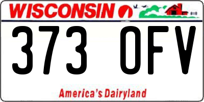 WI license plate 373OFV