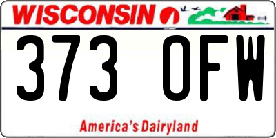 WI license plate 373OFW