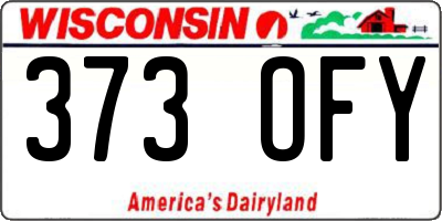 WI license plate 373OFY