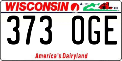 WI license plate 373OGE