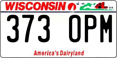 WI license plate 373OPM
