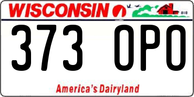 WI license plate 373OPO