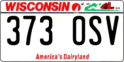 WI license plate 373OSV