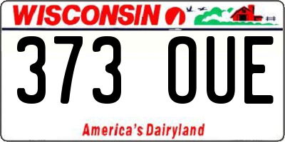 WI license plate 373OUE
