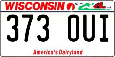 WI license plate 373OUI