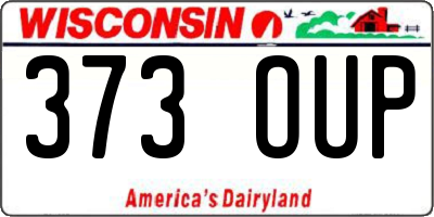 WI license plate 373OUP