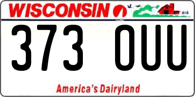 WI license plate 373OUU