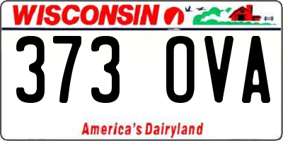 WI license plate 373OVA