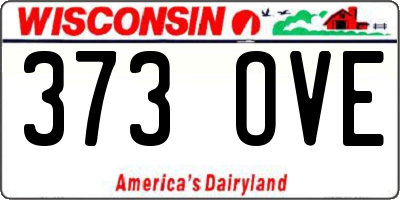 WI license plate 373OVE