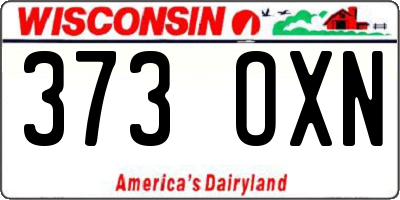 WI license plate 373OXN