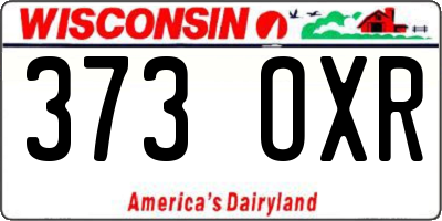 WI license plate 373OXR