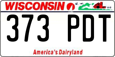 WI license plate 373PDT