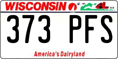 WI license plate 373PFS