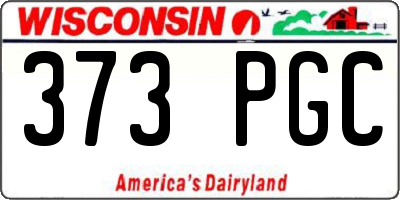 WI license plate 373PGC