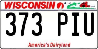 WI license plate 373PIU