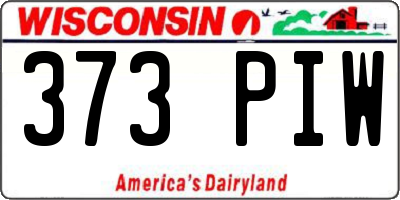 WI license plate 373PIW