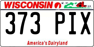 WI license plate 373PIX