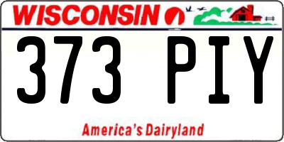 WI license plate 373PIY