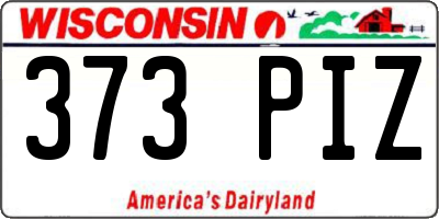 WI license plate 373PIZ