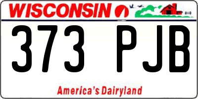 WI license plate 373PJB
