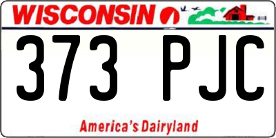 WI license plate 373PJC