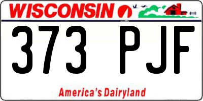 WI license plate 373PJF