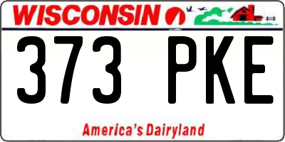 WI license plate 373PKE