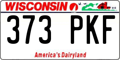 WI license plate 373PKF