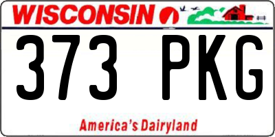 WI license plate 373PKG